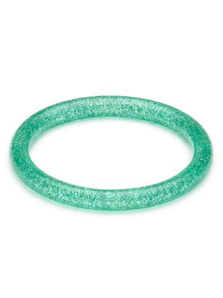 Splendette Narrow Green Lagoon Glitter Bangle | Jewellery