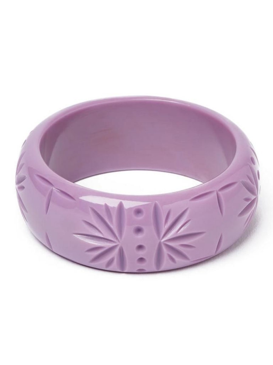 Splendette Wide Heather Heavy Carve Bangle | Jewellery