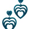 Emmi Helen Co. Rainbow Heart Earrings - Teal | Jewellery