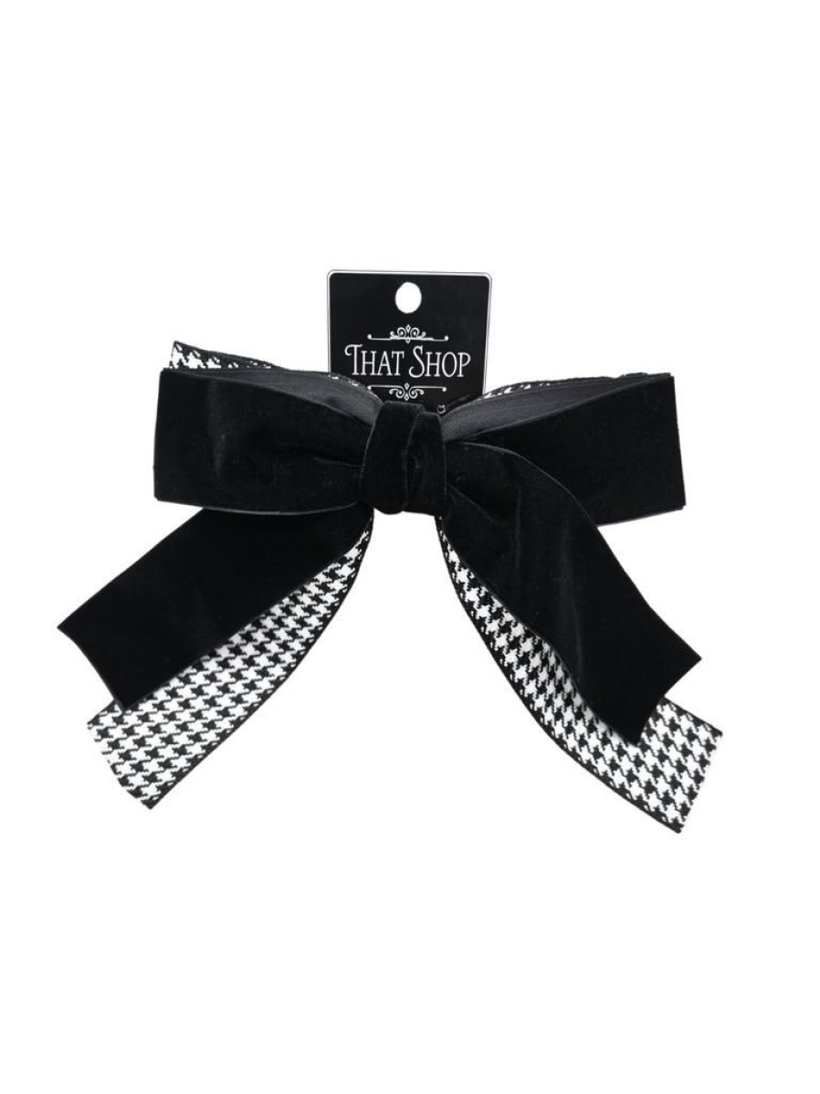 That Shop Hannah Bow Barrette - Houndstooth | Hair Accessories