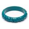 Splendette Midi Jade Green Heavy Carve Bangle | Bangles