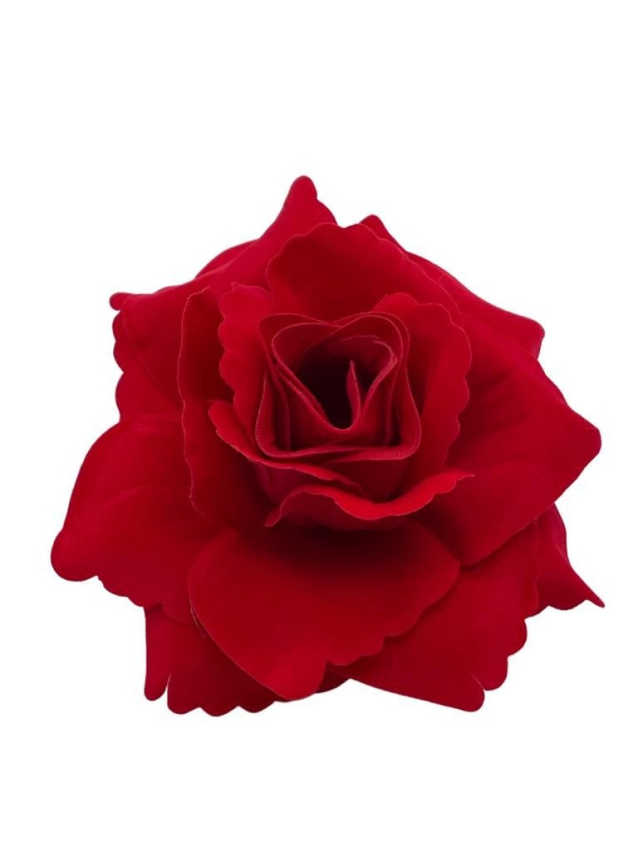 That Shop Velvet Rose Hair Flower - Red | Hair Accessories