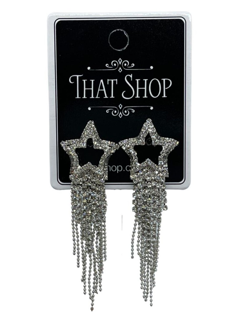 That Shop Celestial Drop Earrings - Silver | Jewellery