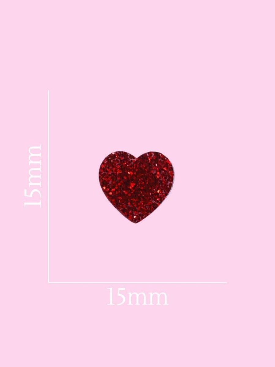 Emmi Helen Co. Sweetheart Studs - Red Glitter | Jewellery