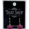 That Shop Diamante Hearts Earrings - Fuchsia | Earrings