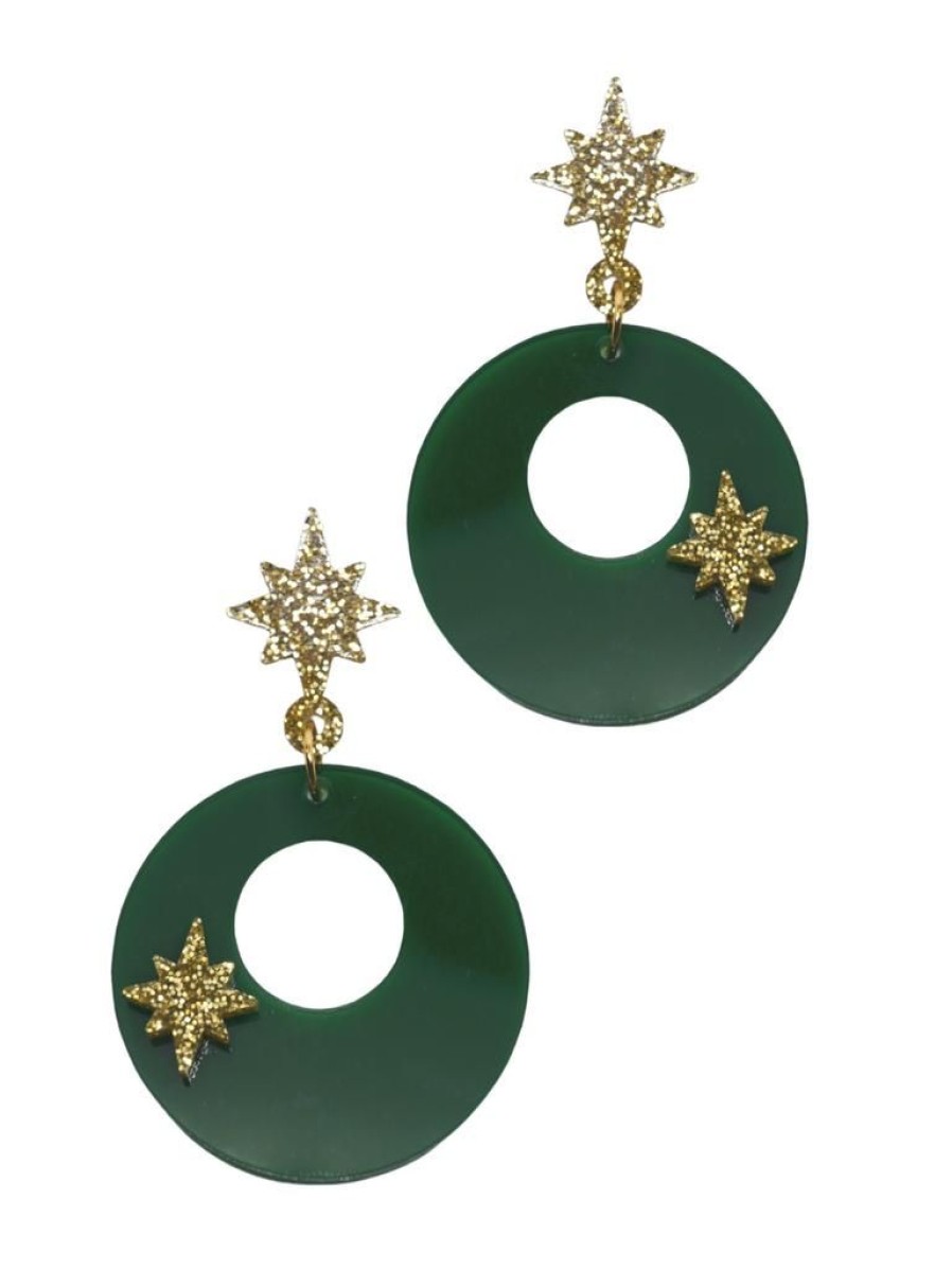 Emmi Helen Co. Bauble Hoop Earrings - Green | Jewellery