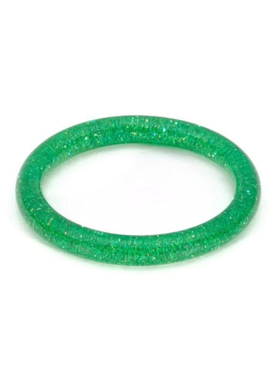 Splendette Narrow Leaf Green Glitter Bangle - Duchess | Jewellery