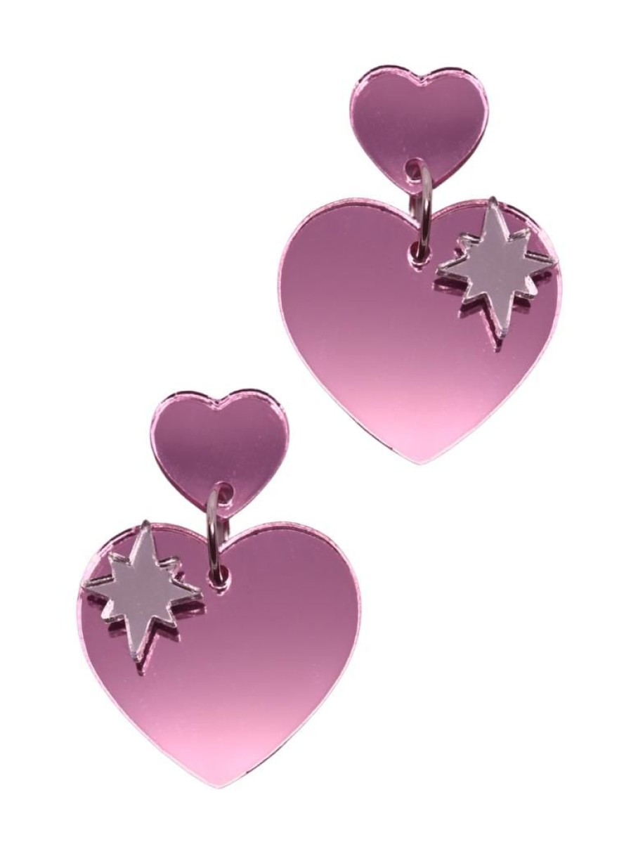 Emmi Helen Co. Sparkle Heart Earrings - Cherry Blossom | Earrings