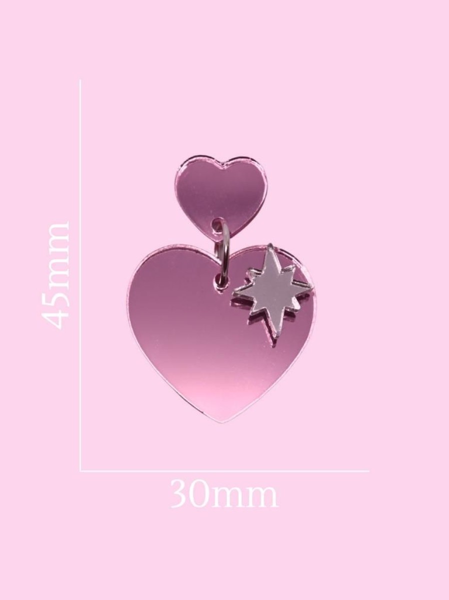 Emmi Helen Co. Sparkle Heart Earrings - Cherry Blossom | Earrings