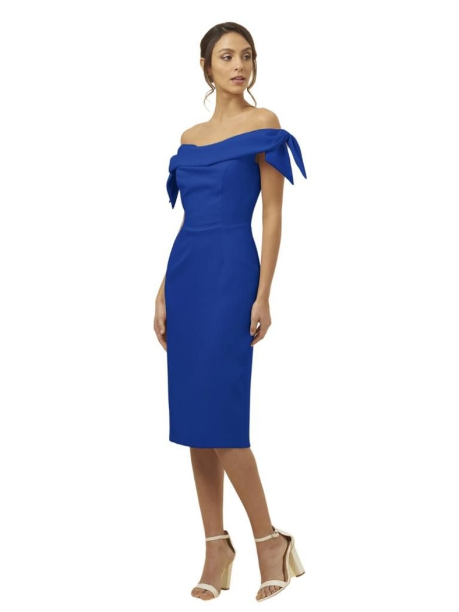 The Pretty Dress Company Tilly Bow Pencil - Cobalt | Dresses