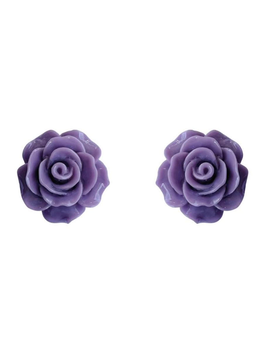 Emmi Helen Co. Rose Studs - Purple | Earrings