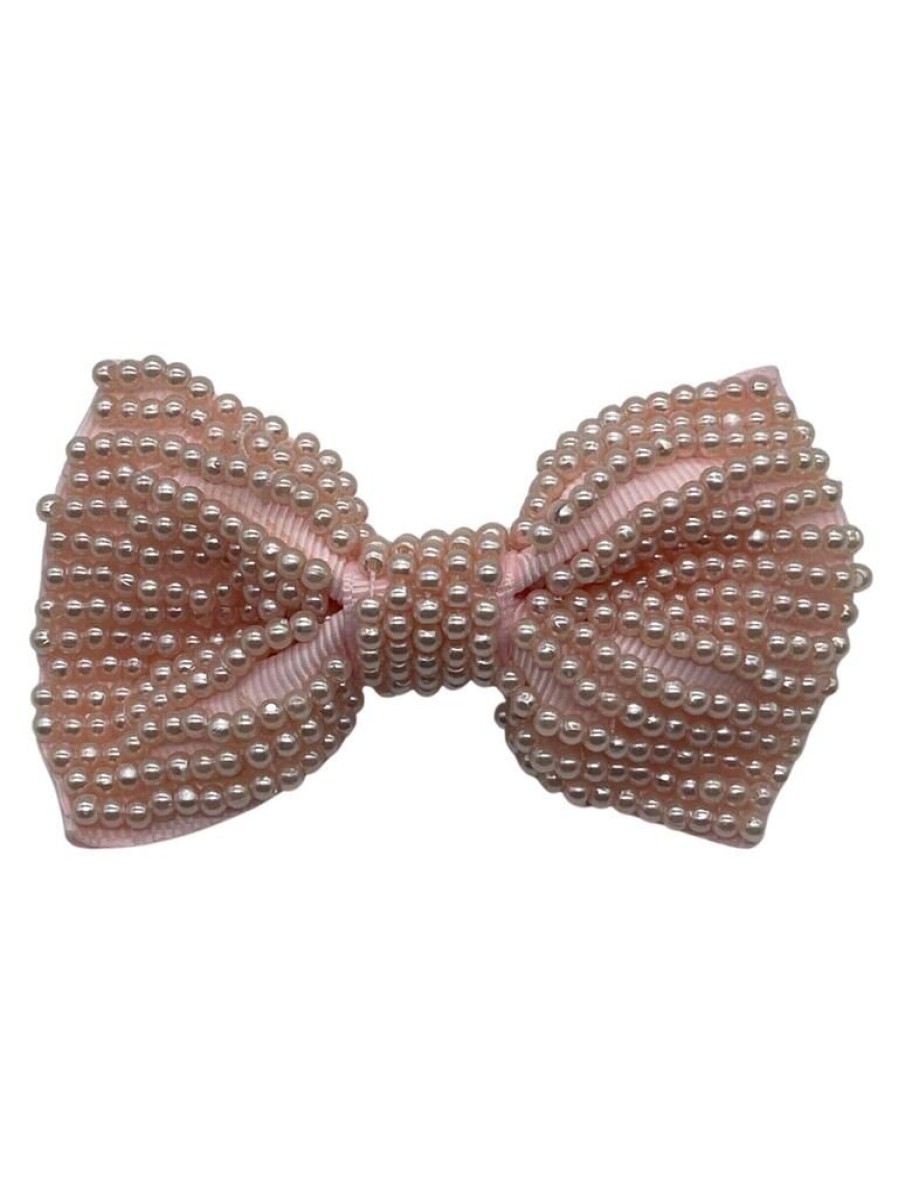 That Shop Pearl Bow Hair Clip - Pink | Hair Accessories