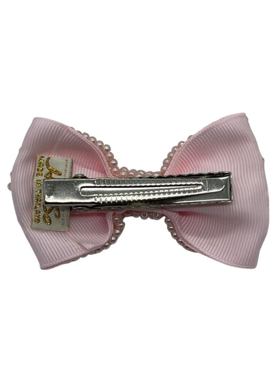 That Shop Pearl Bow Hair Clip - Pink | Hair Accessories