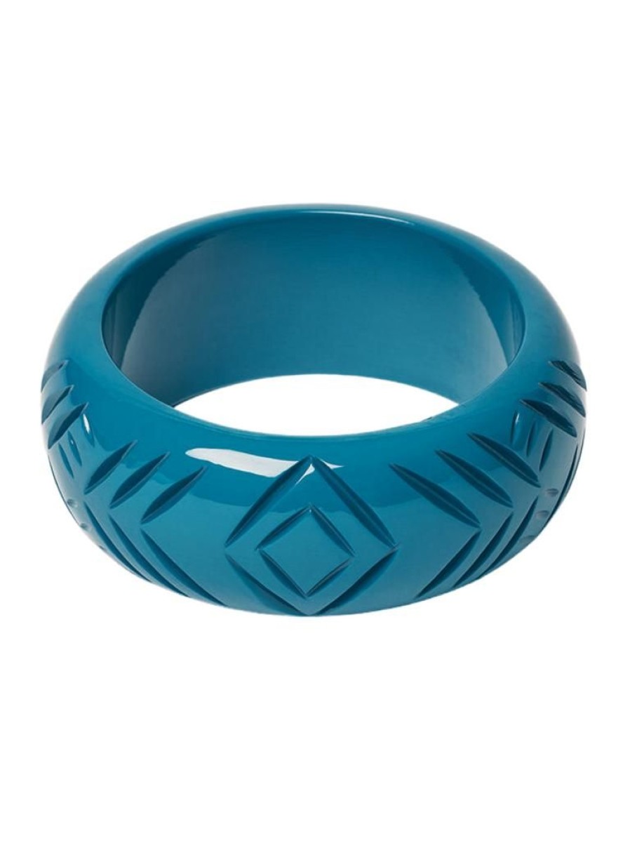 Splendette Wide Peacock Heavy Carve Bangle | Bangles