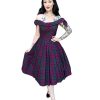 The Pretty Dress Company Tilly Prom Swing - Berry Tartan | Dresses