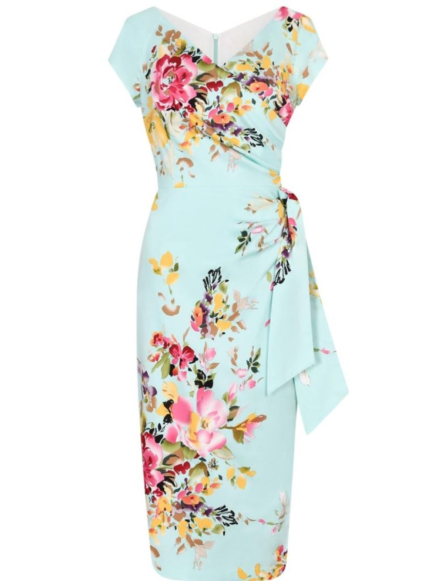 The Pretty Dress Company Hourglass Pencil - Mint Seville | Dresses