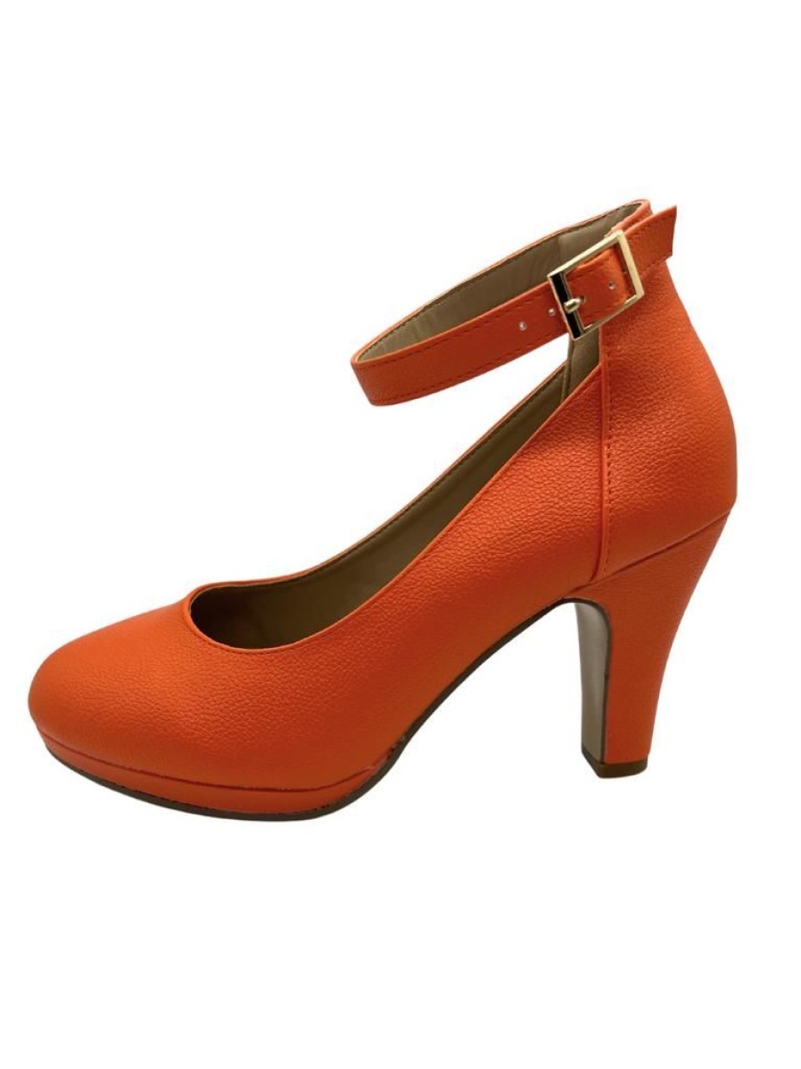 That Shop Neo Platform Heels - Orange | Shoes