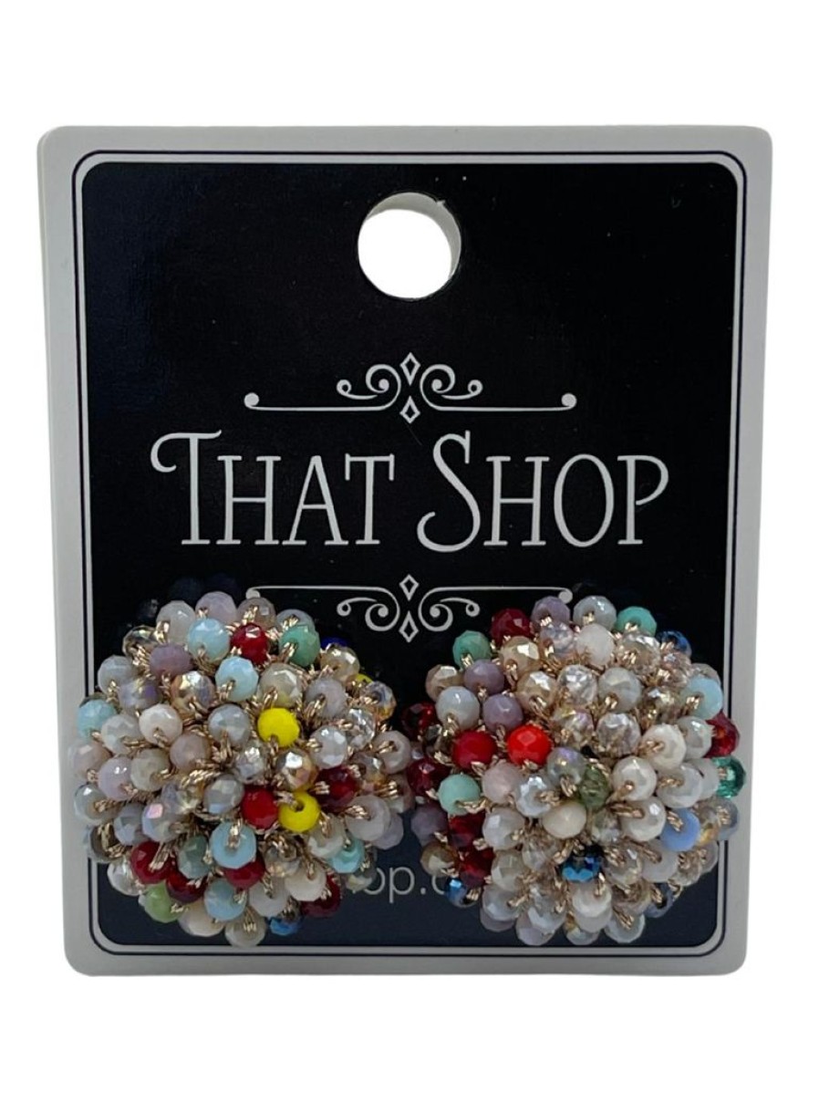 That Shop Wired Bead Cluster Earrings - Multi | Jewellery