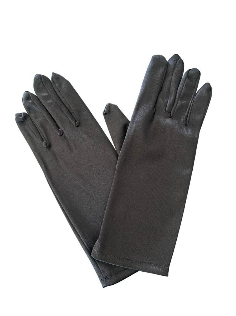 That Shop Wrist Satin Gloves - Black | Gloves