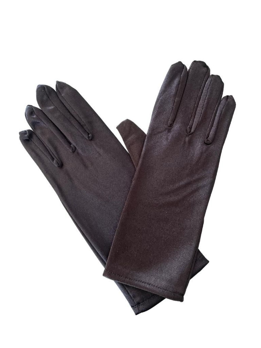 That Shop Wrist Satin Gloves - Black | Gloves