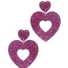 Emmi Helen Co. Sweetheart Hoop Earrings - Pink Glitter | Earrings